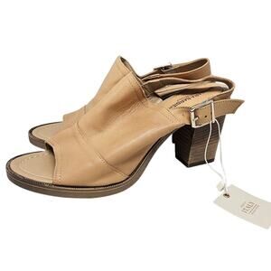 NEW Barbara Barbieri 8.5 Beige Nude Slingback Open Toe Mule Boho Casual